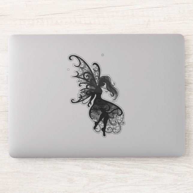 Dunkle Fairy Flower Hair Laptop Cutout Vinyl Aufkleber (Computer)