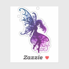 Dunkle Fairy Flower Hair Laptop Cutout Vinyl Aufkleber