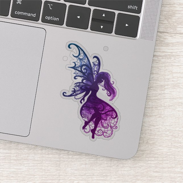 Dunkle Fairy Flower Hair Laptop Cutout Vinyl Aufkleber (Detail)