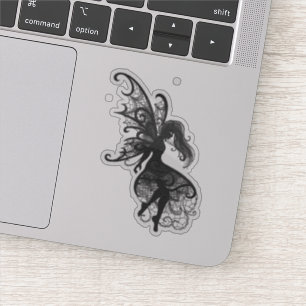 Dunkle Fairy Flower Hair Laptop Cutout Vinyl Aufkleber