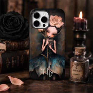 Dunkle Fairycore-Rosen personalisierte Fantasy-Kun iPhone 16 Pro Max Hülle