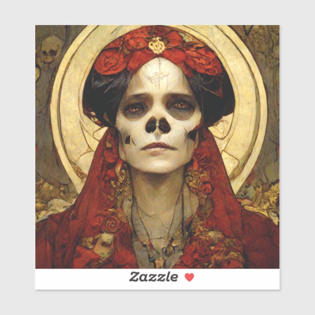 Dunkle Fantasie Gothic Skull Frau 3 Aufkleber (Blatt)
