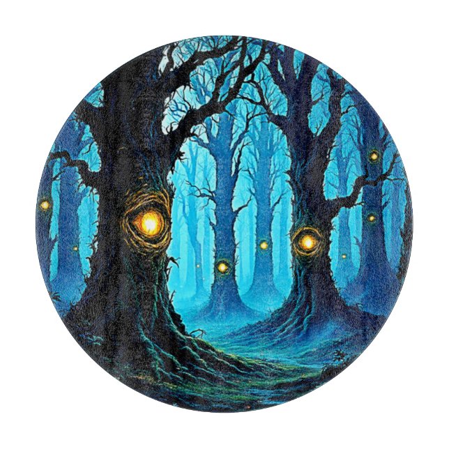 Dunkle Fantasy-Augenwald-Design Schneidebrett (Vorderseite)