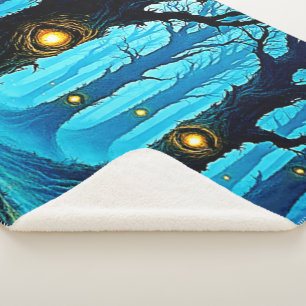 Dunkle Fantasy-Augenwald-Design Sherpadecke