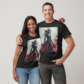 Dunkle Fantasy-Elf-Kriegerin – Gothic-Wandkunst T-Shirt
