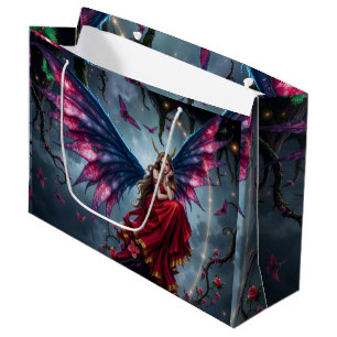 Dunkle Fantasy Fee Königin mit Schmetterlingsflüge Große Geschenktüte