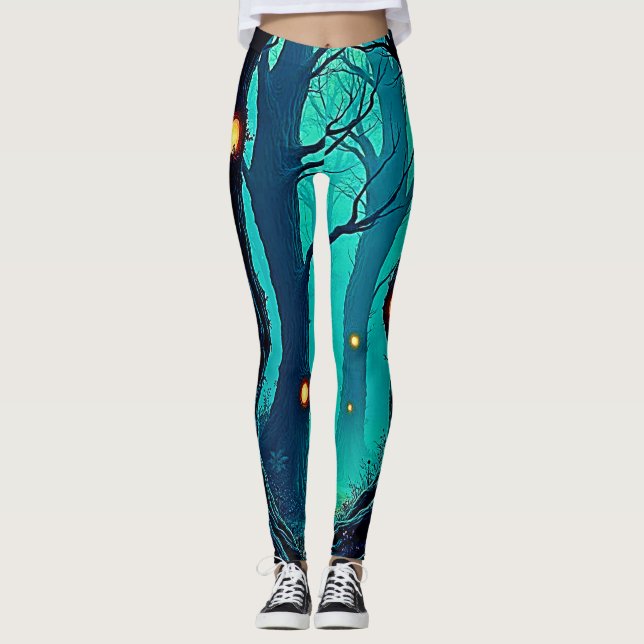 Dunkle Fantasy Forest Mystery Leggings (Vorderseite)