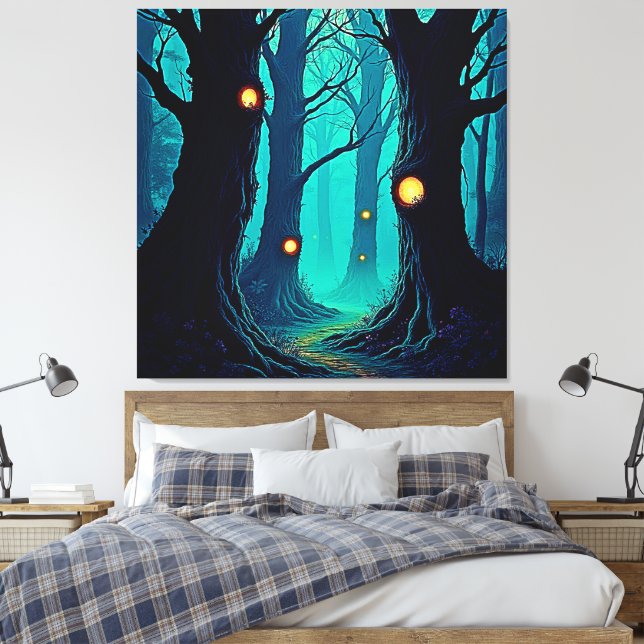 Dunkle Fantasy Forest Mystery Leinwanddruck (Insitu (Schlafzimmer))