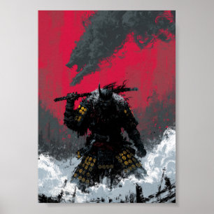 Dunkle Fantasy-Samurai-Plakat Poster