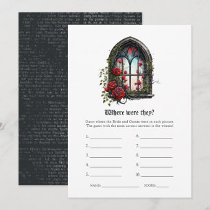 Dunkle Fantasy-Schlossfenster-Gotik-Hochzeit Einladung