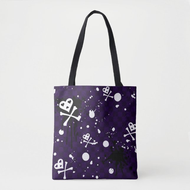 Dunkle FarbeEmo Muster mit Farbe Tasche (Vorderseite)