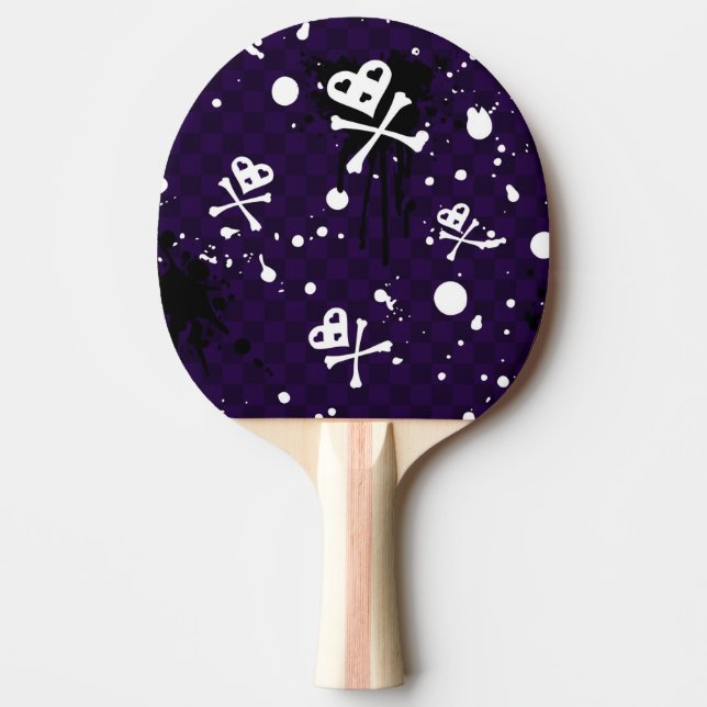 Dunkle FarbeEmo Muster mit Farbe Tischtennis Schläger (Vorderseite)