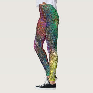 Dunkle, farbige grinöse Textur in kratzfarbiger Ti Leggings