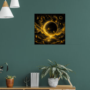 Dunkle Finsternis mit goldener Filigranarbeit — Ko Poster