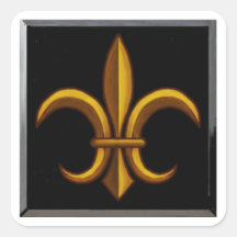 Dunkle Fleur De Lis Quadratische Aufkleber