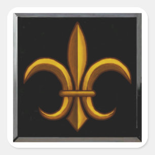 Dunkle Fleur De Lis Quadratische Aufkleber