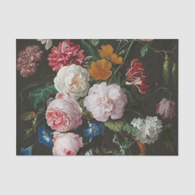 Dunkle Flora Stillleben Seidenpapier (Vorderseite)