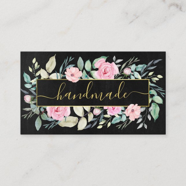 Dunkle Floral Handmade Bath Body Wellness-Center S Visitenkarte (Vorderseite)