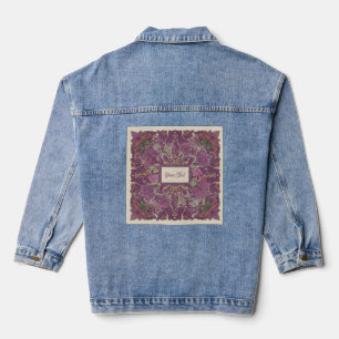Dunkle Florale Boho Custom Denimjacke Jeansjacke