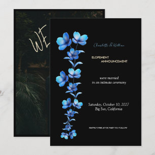 Dunkle Florale Elopement-Hochzeitskleid-Einladung Einladung