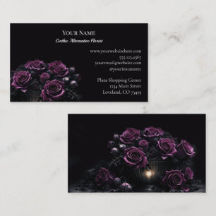 Dunkle Florale Gothic Alternative Florist Visitenkarte