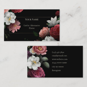 Dunkle Florale Gothic Alternative Floristin Visitenkarte