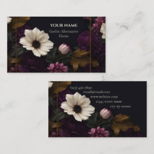 Dunkle Florale Gothic Alternative Floristin Visitenkarte