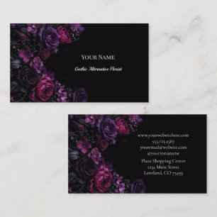Dunkle Florale Gothic Alternative Floristin Visitenkarte