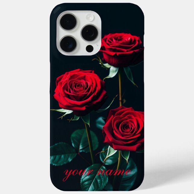 Dunkle florale Rose Case-Mate iPhone Hülle (Rückseite)