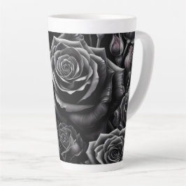 Dunkle Florale Rosen-Latte-Mug 12 & 17 oz Milchtasse