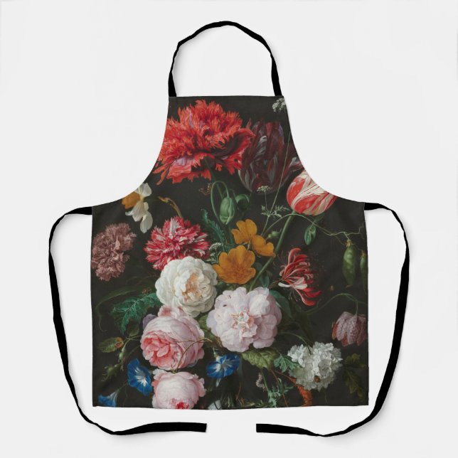 Dunkle florale Stillleben-Schürze Schürze (Vorderseite)