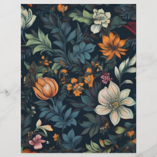 Dunkle Florale Vintage-Papiere