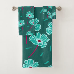 Dunkle Florenz Aquamarin Badhandtuch Set
