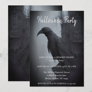 Dunkle Flügel bringen ein Halloween-Party ein Einladung