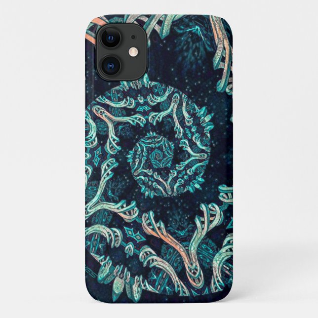 Dunkle Fraktal-Eleganz Case-Mate iPhone Hülle (Rückseite)