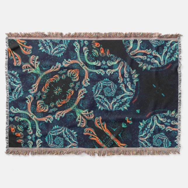 Dunkle Fraktal-Eleganz Decke (Vorderseite)