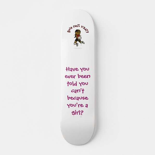 Dunkle Frauenvolleyball in Roter Uniform Skateboard (Vorne)