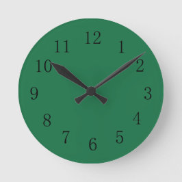 Dunkle Frühlingsgrüne Farbsäulenhalterung Runde Wanduhr