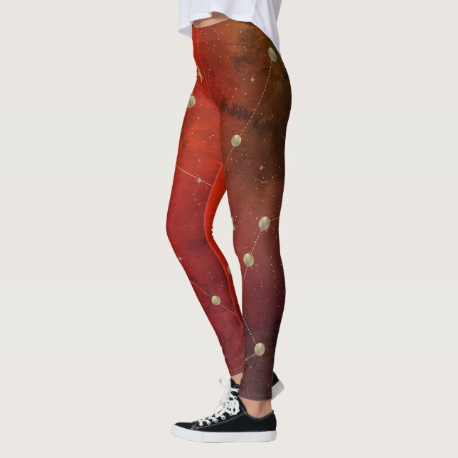 Dunkle Galaxie Constellation Imitate Gold Red Leggings (Links)