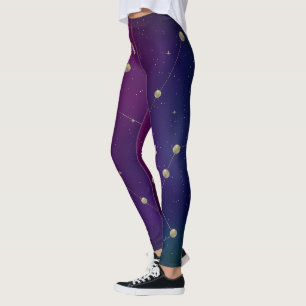 Dunkle Galaxie-Konstellation Faux-Gold Leggings