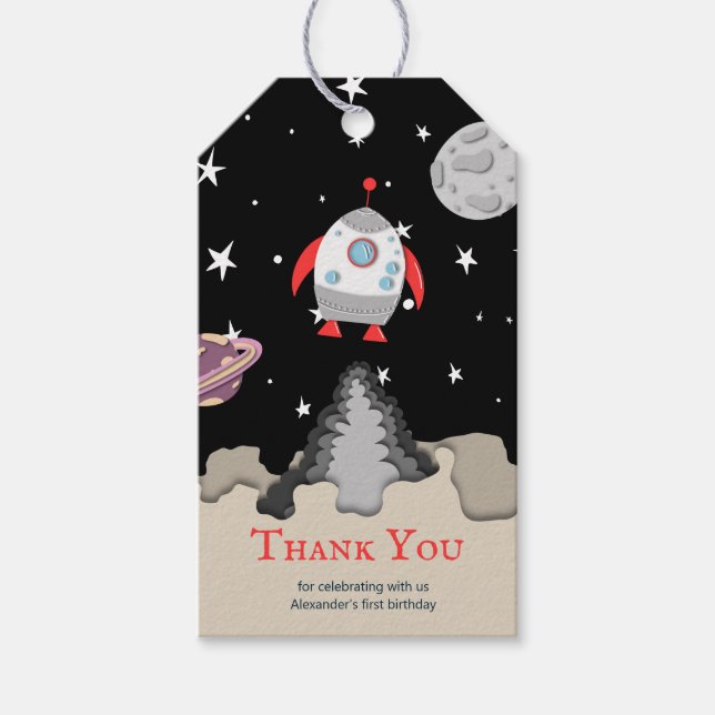 Dunkle Galaxy Raumsonde - Danke Geschenkanhänger (Vorderseite)