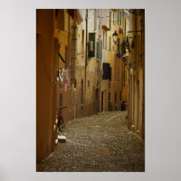 Dunkle Gasse in Neapel, Italienisches Poster