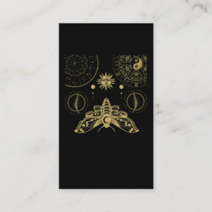 Dunkle Geometrie Zodiac Sign Sun Moth Visitenkarte