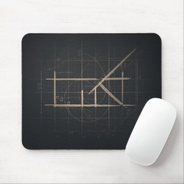 Dunkle geometrische architektonische Linienkunst i Mousepad