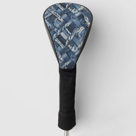 Dunkle gestörte Denim Patchwork und Braids Golf Headcover