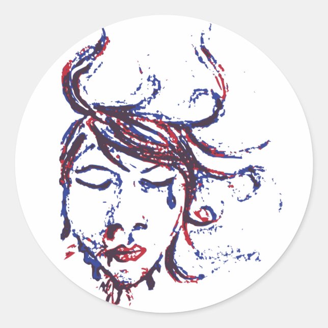 dunkle Gewässer Runder Aufkleber (Vorderseite)