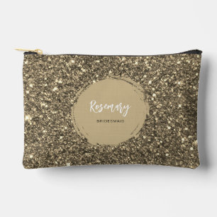Dunkle Gold Glitter Funkeln Glamour Brautjungfer G Zubehörtasche