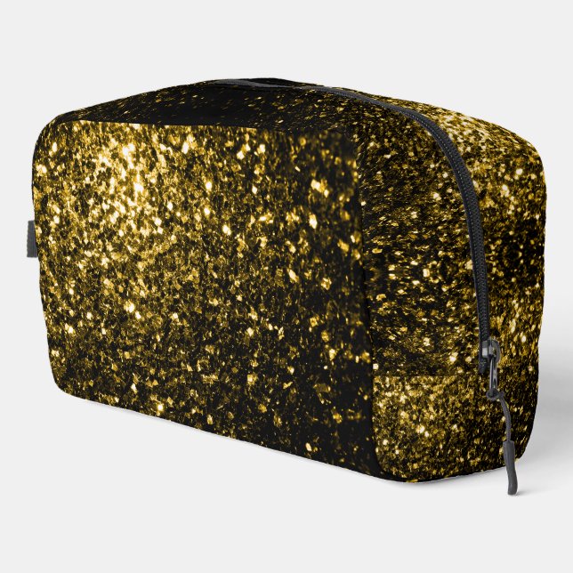 Dunkle goldene Imitate Glitzer Glitzern Waschbeutel (Rechte Ecke)