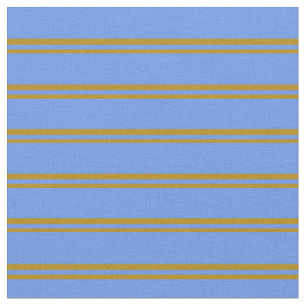 Dunkle Goldenrod und Cornflower Blaue Streifen Stoff
