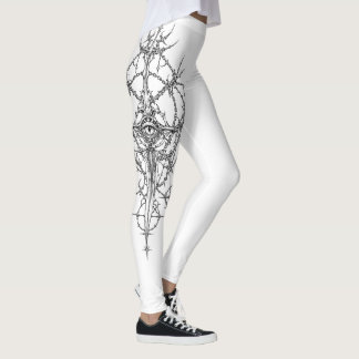 Dunkle Gothic Cybersigilism-Rote-Augen-Okkult- Str Leggings